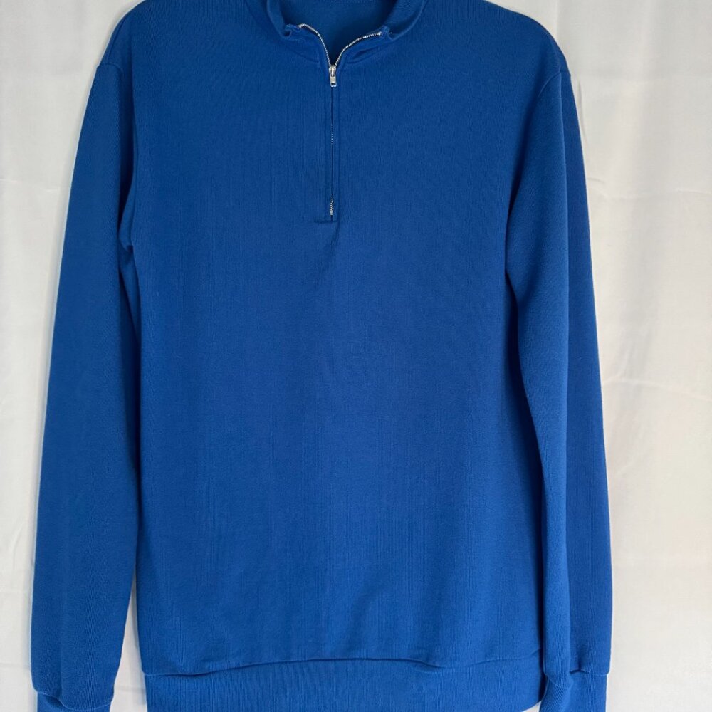 Mens lighweight pullover S Royal Blue Casual 1/4 Zip  - 0319